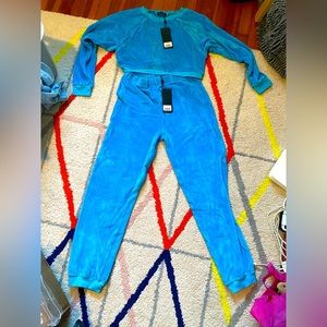 Suzi Kondi Bright Turquoise Velour Jogger Set